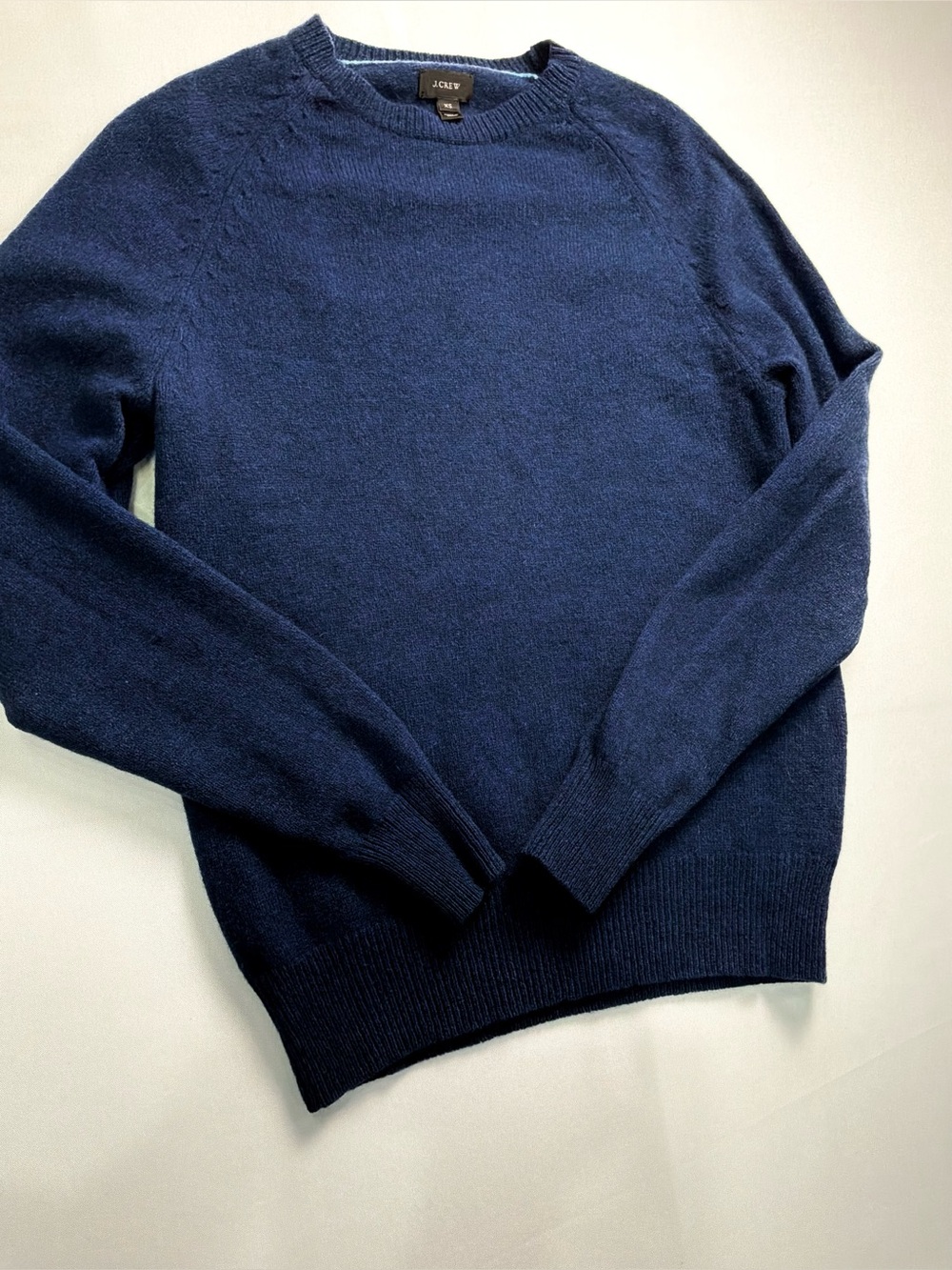 J. Crew Navy Blue 100% Lambswool Crewneck Sweater